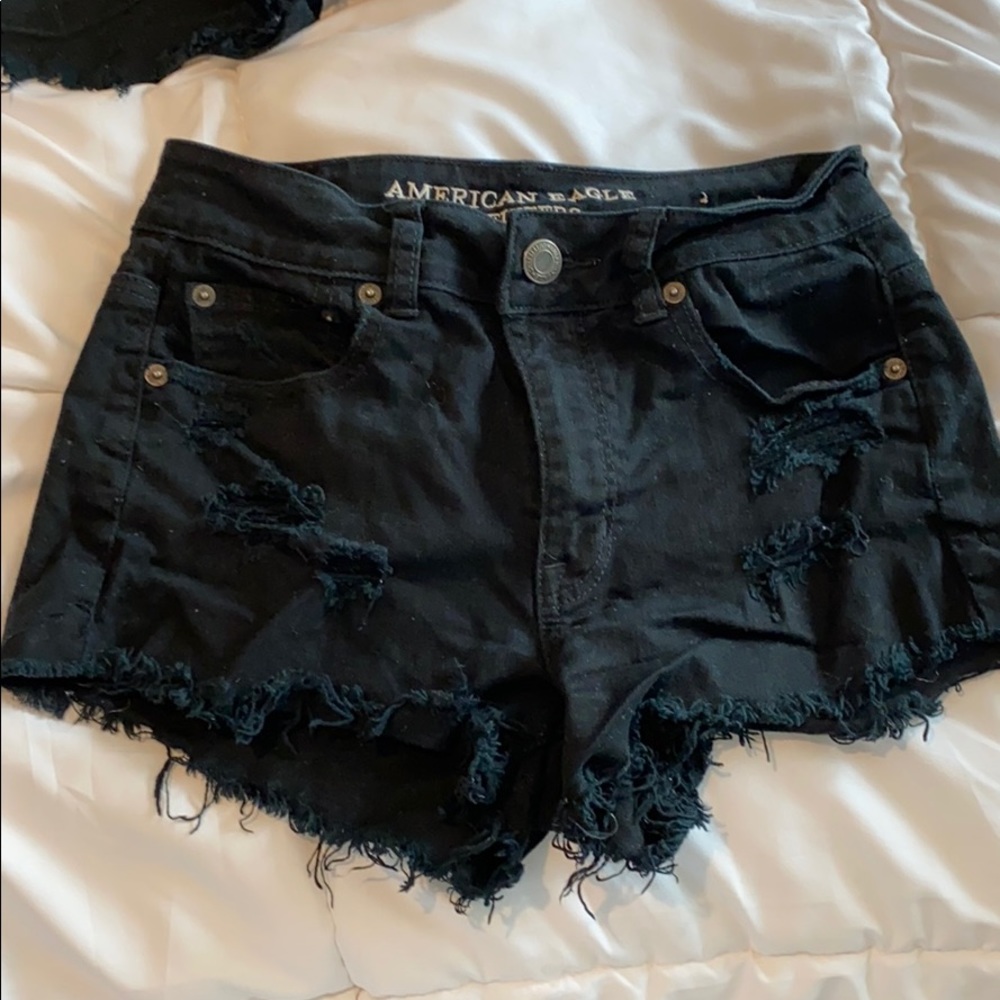 Black American Eagle Hi Rise Festival Jean Shorts